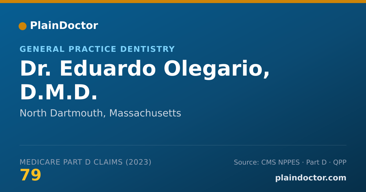 Shareable card for Eduardo Olegario, D.M.D. - General Practice Dentistry, North Dartmouth, MA