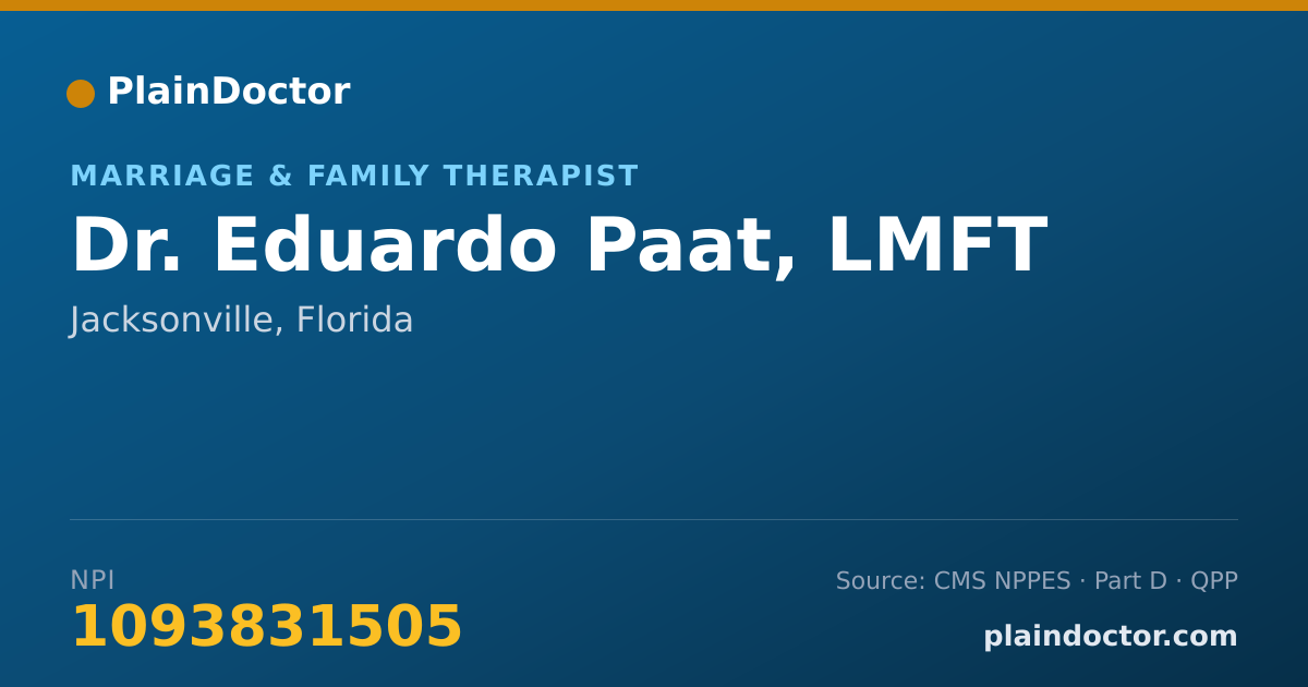 Shareable card for Eduardo Paat, LMFT - Marriage & Family Therapist, Jacksonville, FL