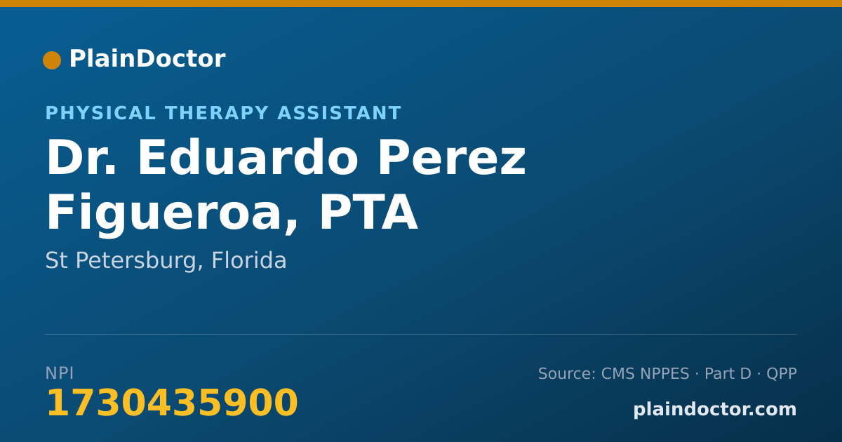 Shareable card for Eduardo Perez Figueroa, PTA - Physical Therapy Assistant, St Petersburg, FL