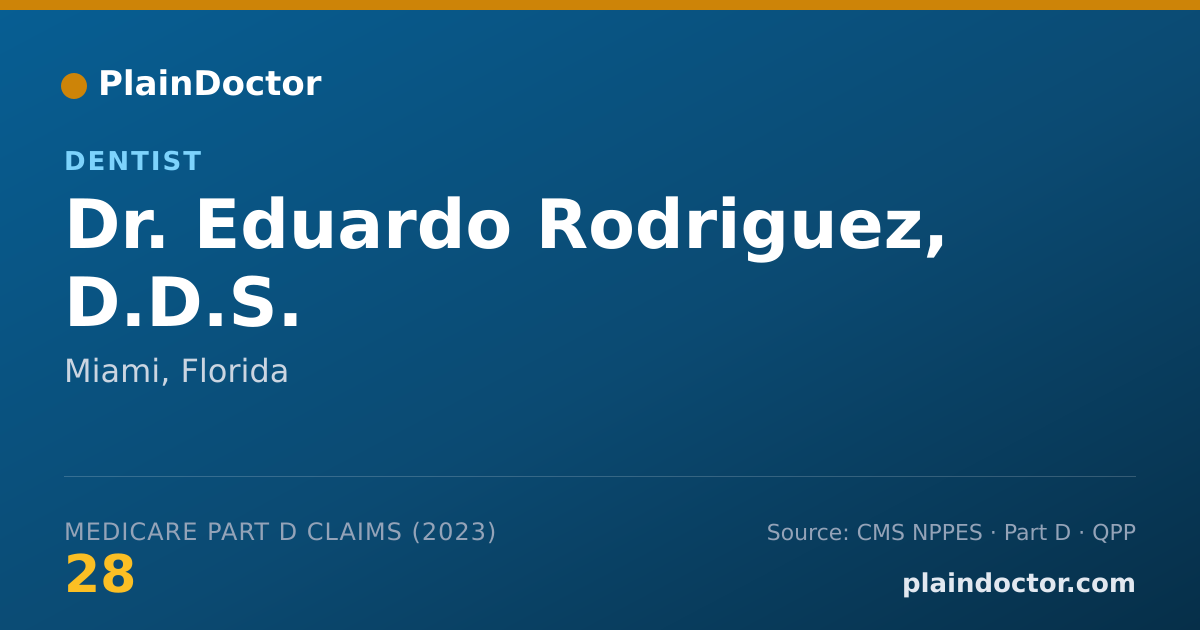Shareable card for Eduardo Rodriguez, D.D.S. - Dentist, Miami, FL