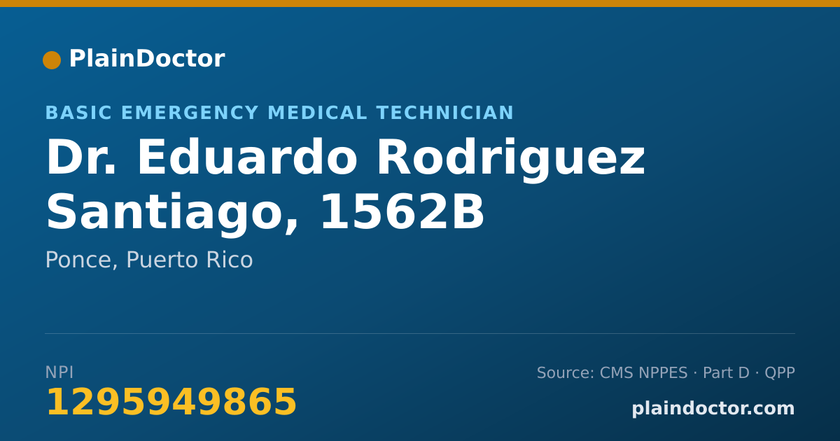 Shareable card for Eduardo Rodriguez Santiago, 1562B - Basic Emergency Medical Technician, Ponce, PR