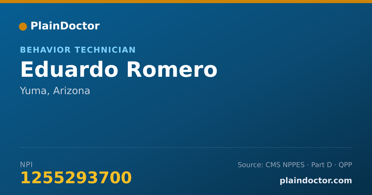 Shareable card for Eduardo Romero - Behavior Technician, Yuma, AZ