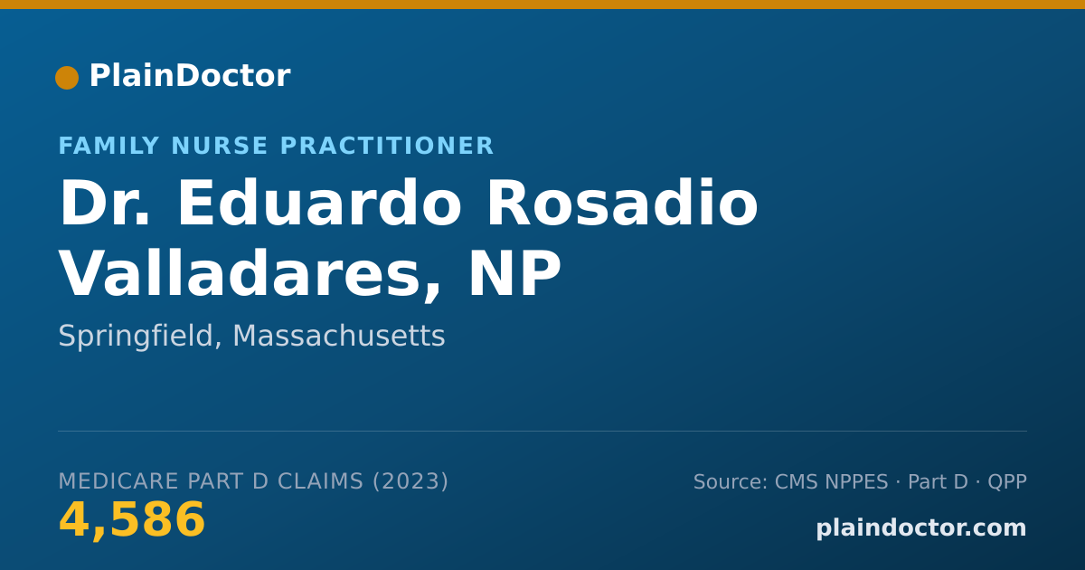 Shareable card for Eduardo Rosadio Valladares, NP - Family Nurse Practitioner, Springfield, MA