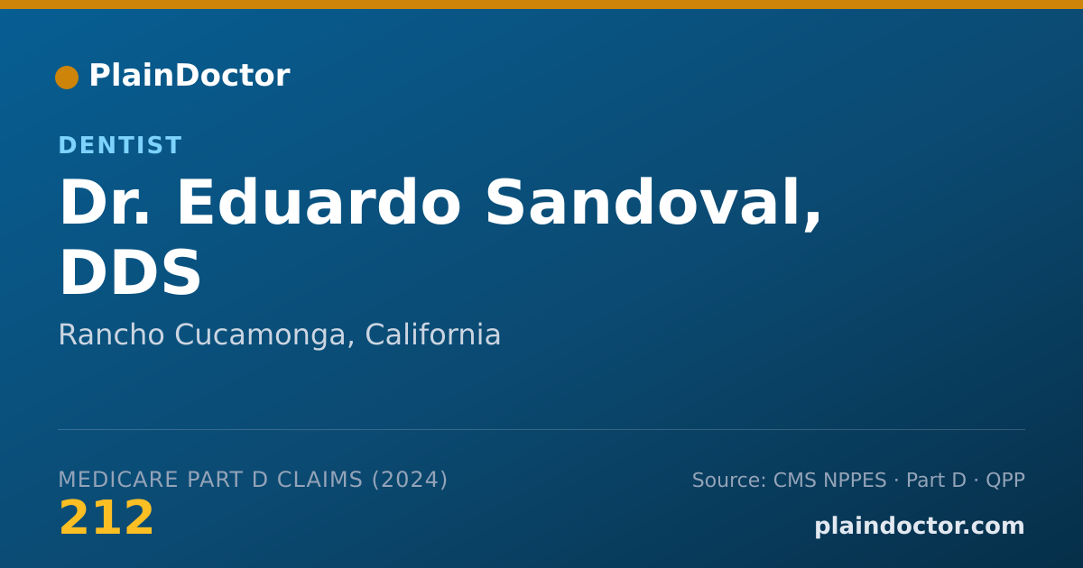 Shareable card for Eduardo Sandoval, DDS - Dentist, Rancho Cucamonga, CA