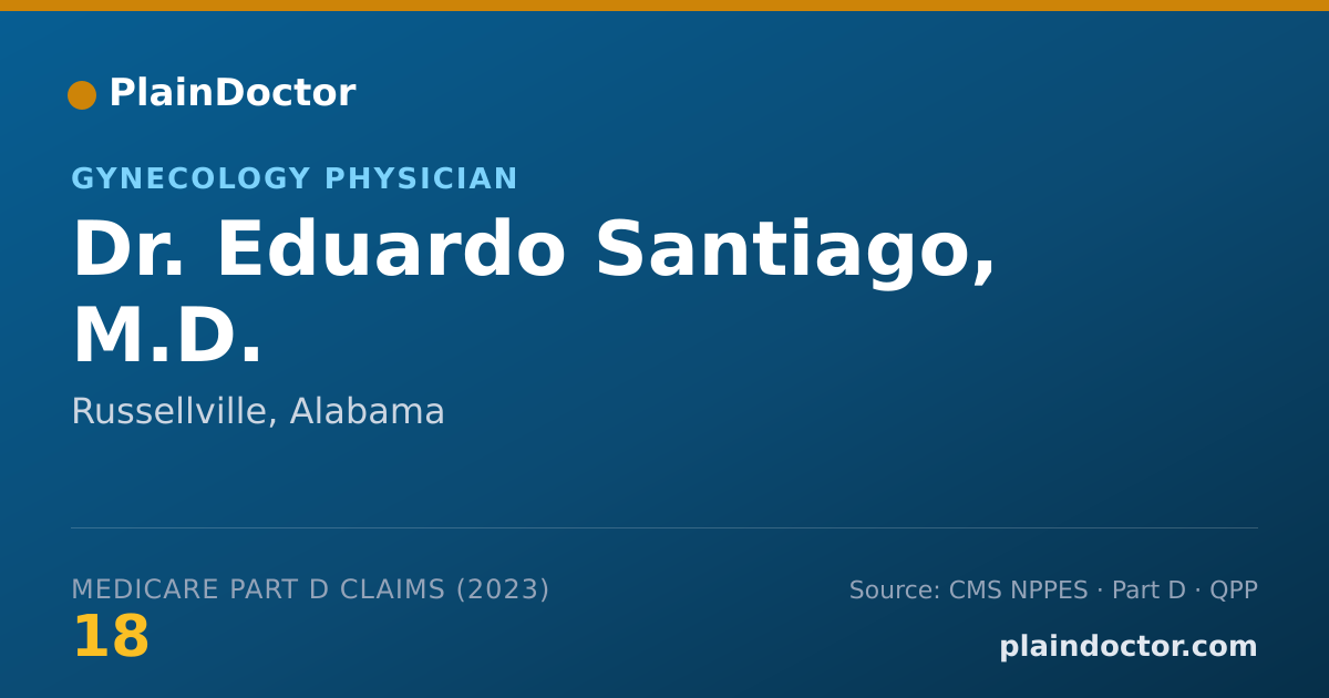 Shareable card for Eduardo Santiago, M.D. - Gynecology Physician, Russellville, AL