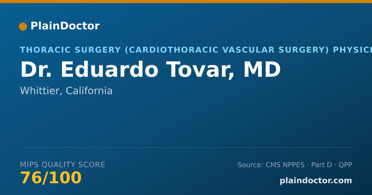 Shareable card for Eduardo Tovar, MD - Surgery Physician, Whittier, CA