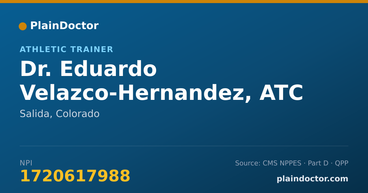 Shareable card for Eduardo Velazco-Hernandez, ATC - Athletic Trainer, Salida, CO