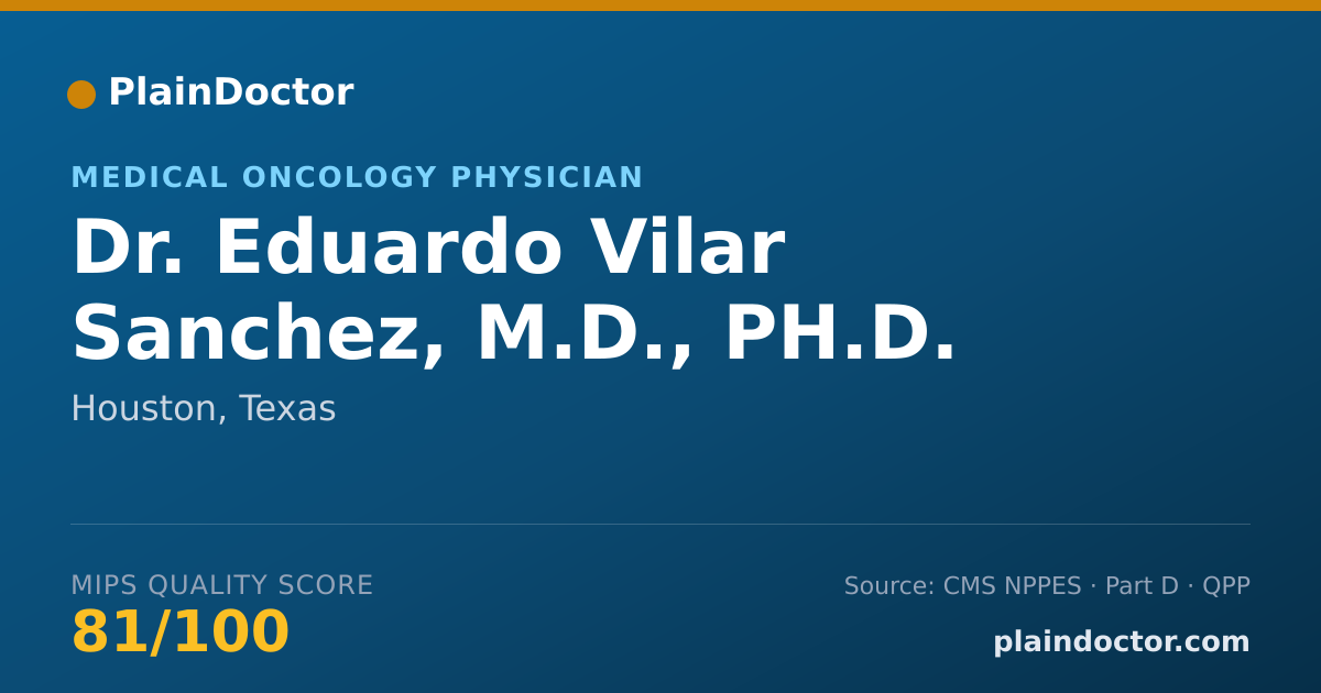 Shareable card for Eduardo Vilar Sanchez, M.D., PH.D. - Medical Oncology Physician, Houston, TX