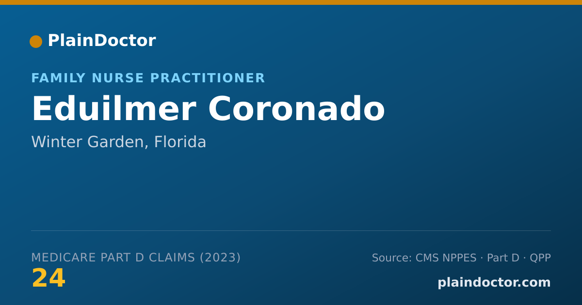 Shareable card for Eduilmer Coronado - Family Nurse Practitioner, Winter Garden, FL