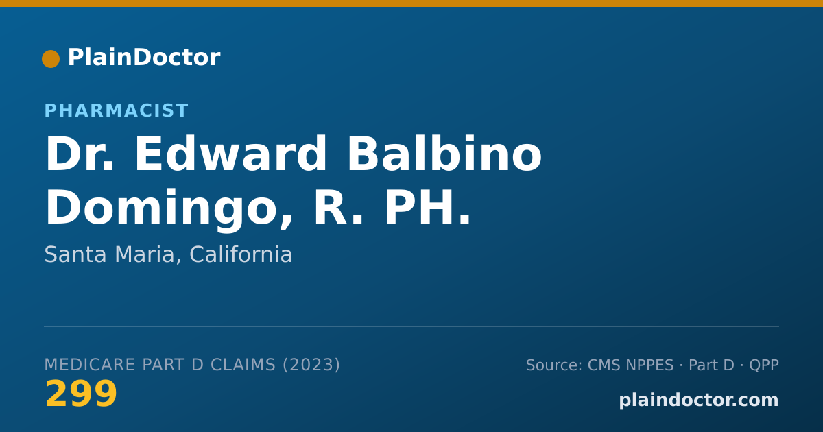 Shareable card for Edward Balbino Domingo, R. PH. - Pharmacist, Santa Maria, CA