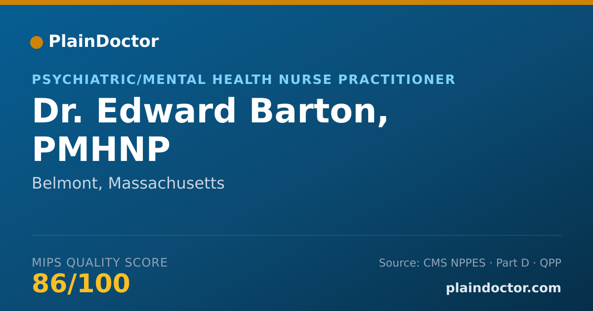 Shareable card for Edward Barton, PMHNP - Psychiatric/Mental Health Nurse Practitioner, Belmont, MA