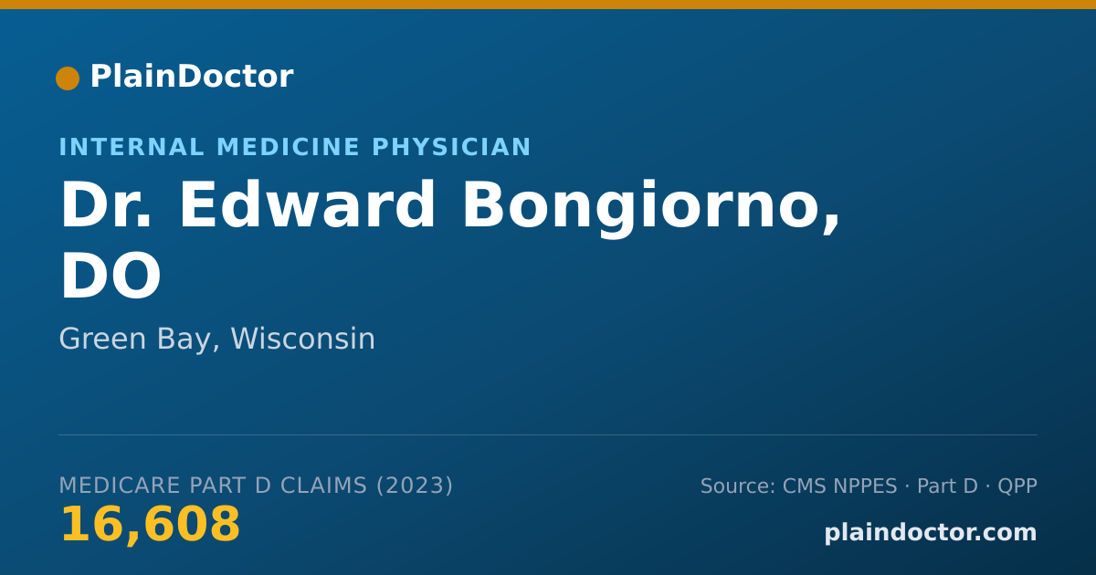 Shareable card for Edward Bongiorno, DO - Internal Medicine Physician, Green Bay, WI