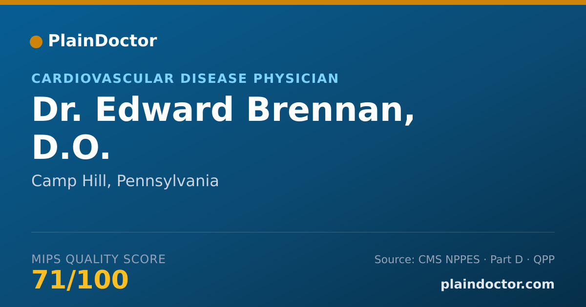 Shareable card for Edward Brennan, D.O. - Cardiovascular Disease Physician, Camp Hill, PA