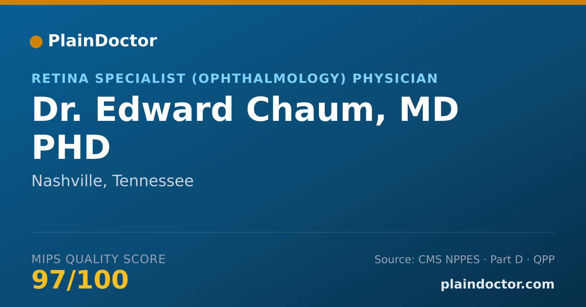 Shareable card for Edward Chaum, MD PHD - Retina Specialist (Ophthalmology) Physician, Nashville, TN