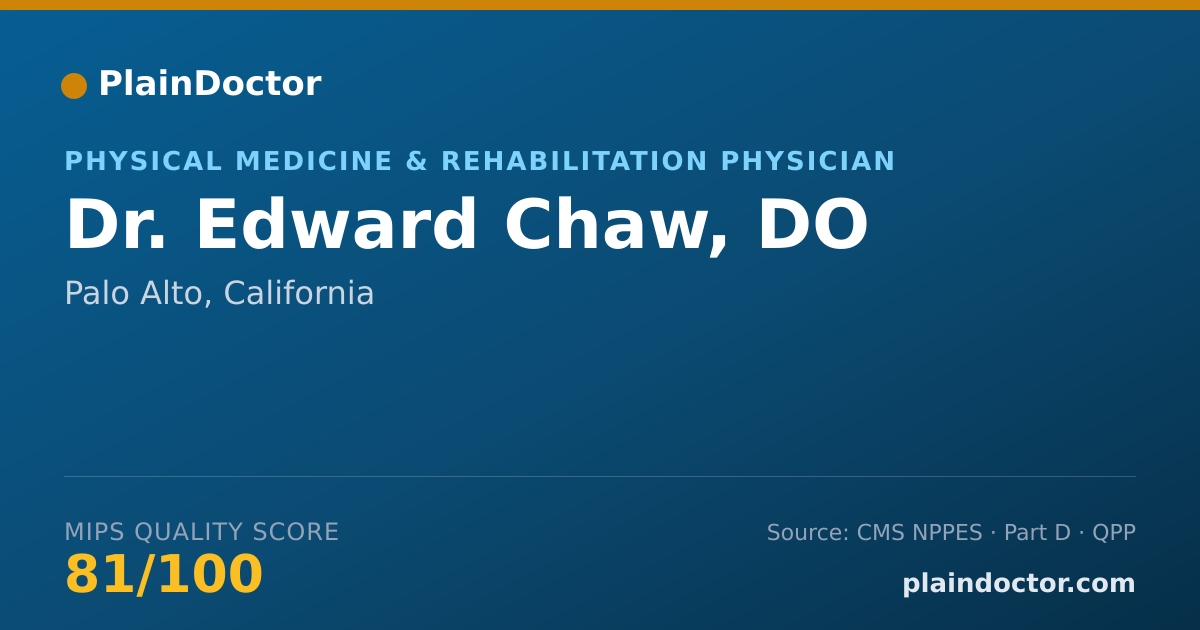 Shareable card for Edward Chaw, DO - Physical Medicine & Rehabilitation Physician, Palo Alto, CA