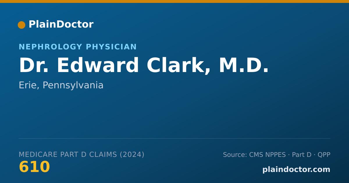 Shareable card for Edward Clark, M.D. - Nephrology Physician, Erie, PA