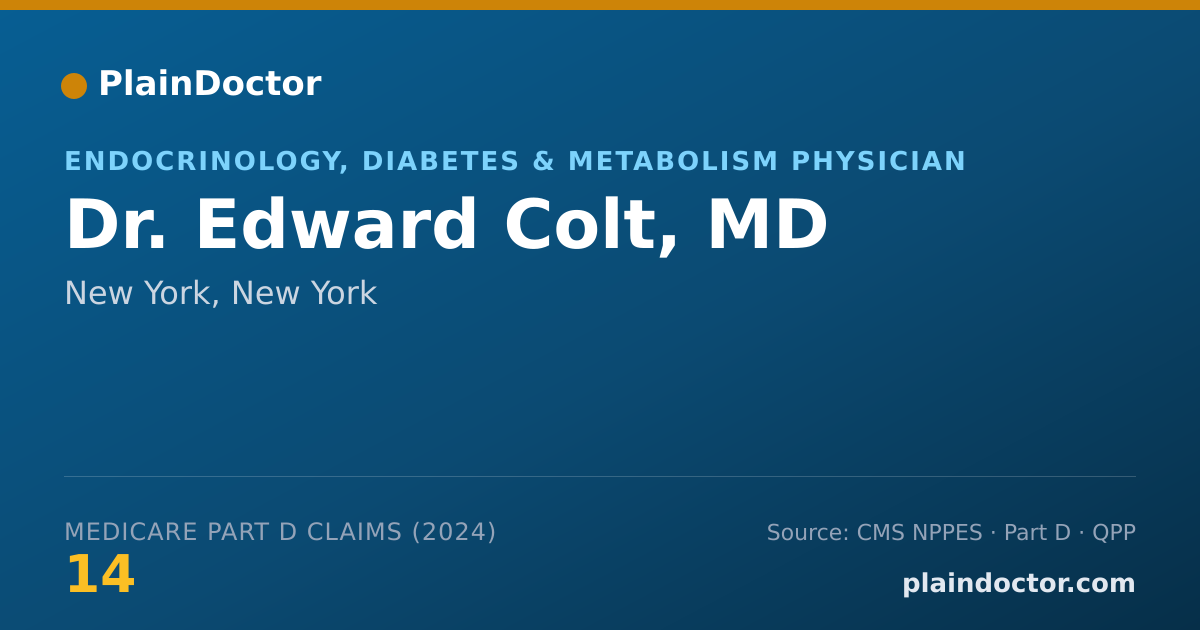 Shareable card for Edward Colt, MD - Endocrinology, Diabetes & Metabolism Physician, New York, NY
