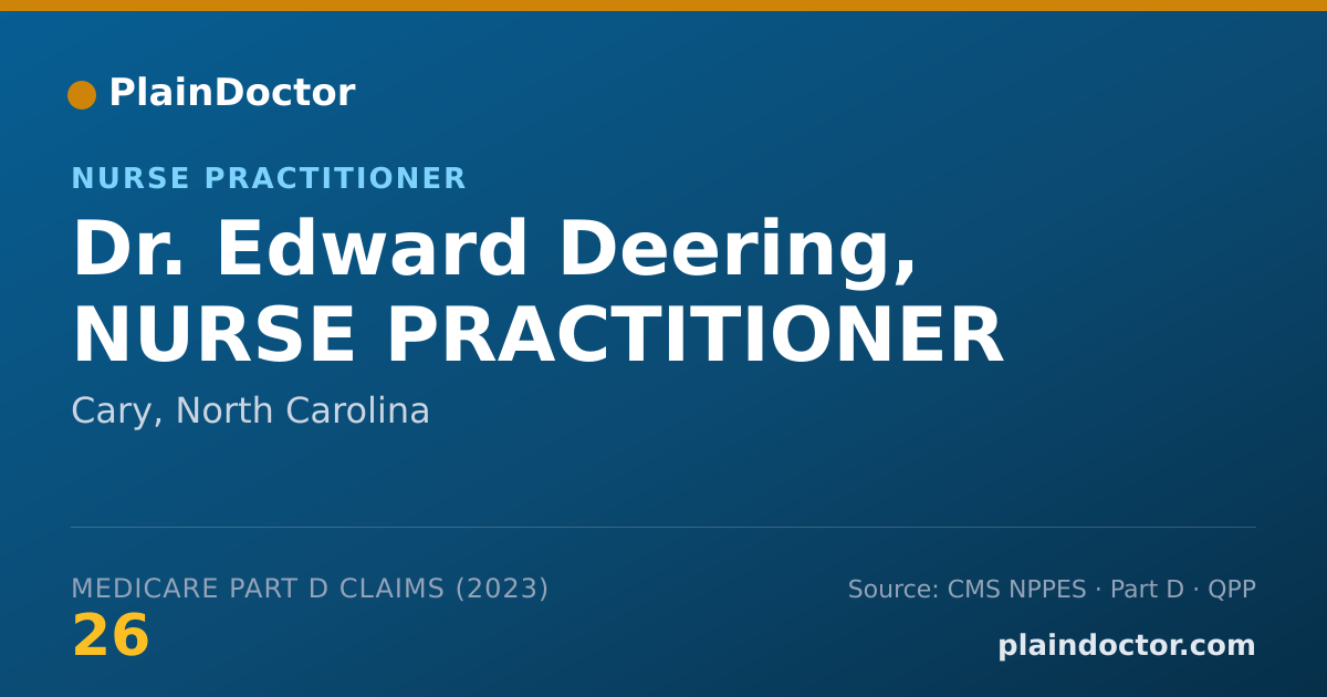 Shareable card for Edward Deering, NURSE PRACTITIONER - Nurse Practitioner, Cary, NC