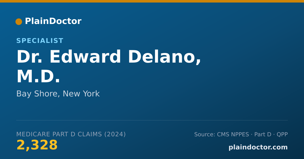 Shareable card for Edward Delano, M.D. - Specialist, Bay Shore, NY