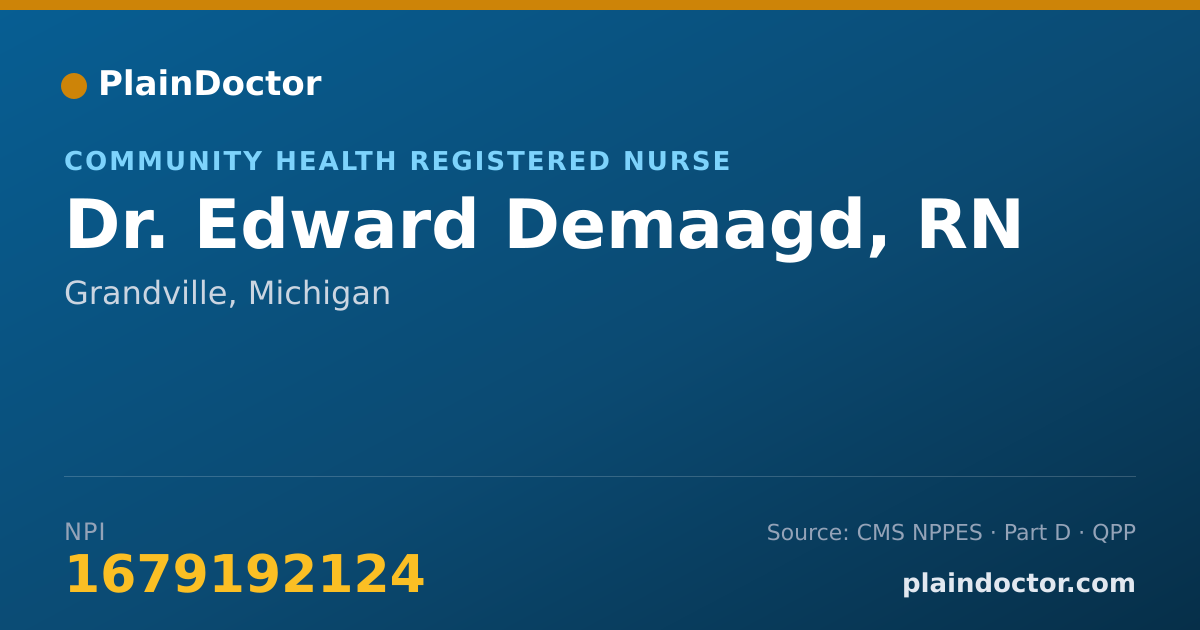 Shareable card for Edward Demaagd, RN - Community Health Registered Nurse, Grandville, MI