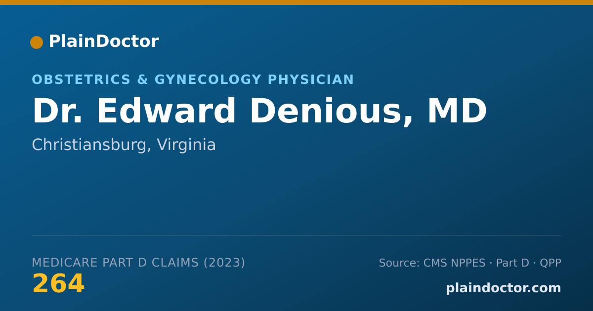 Shareable card for Edward Denious, MD - Obstetrics & Gynecology Physician, Christiansburg, VA