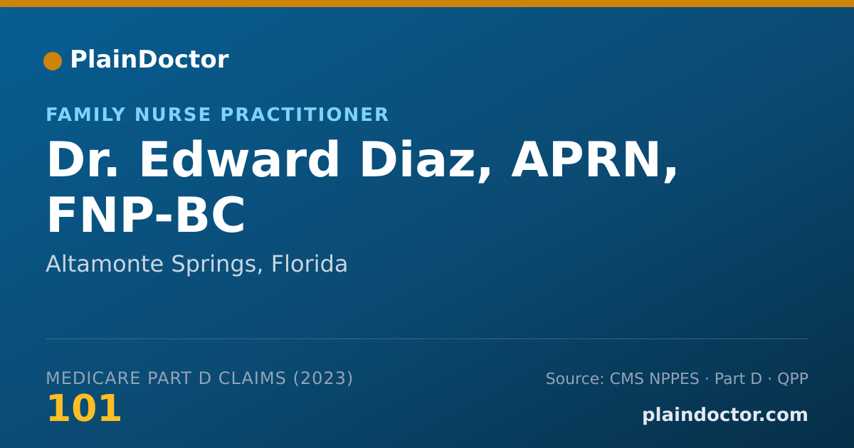 Shareable card for Edward Diaz, APRN, FNP-BC - Family Nurse Practitioner, Altamonte Springs, FL