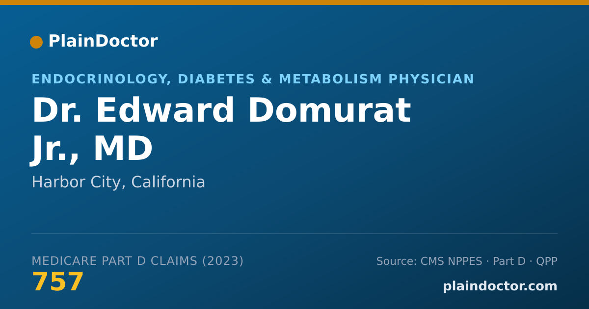 Shareable card for Edward Domurat Jr., MD - Endocrinology, Diabetes & Metabolism Physician, Harbor City, CA