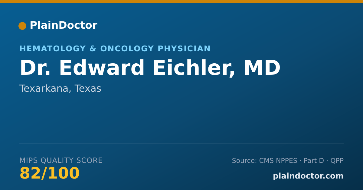 Shareable card for Edward Eichler, MD - Hematology & Oncology Physician, Texarkana, TX