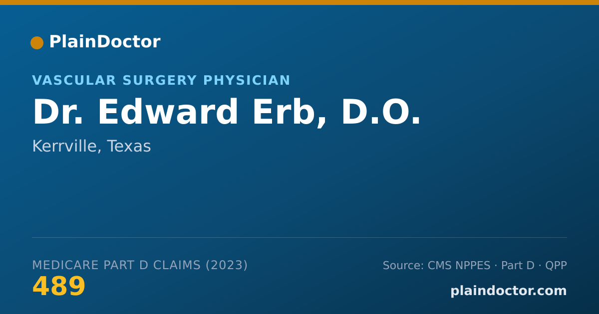 Shareable card for Edward Erb, D.O. - Vascular Surgery Physician, Kerrville, TX