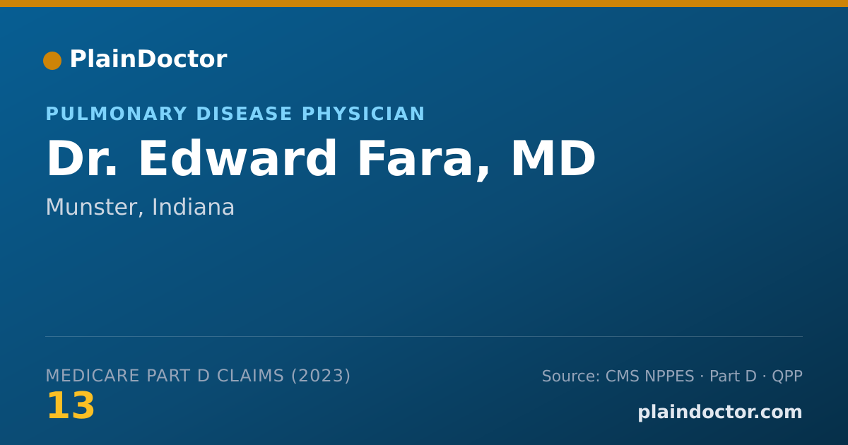 Shareable card for Edward Fara, MD - Pulmonary Disease Physician, Munster, IN