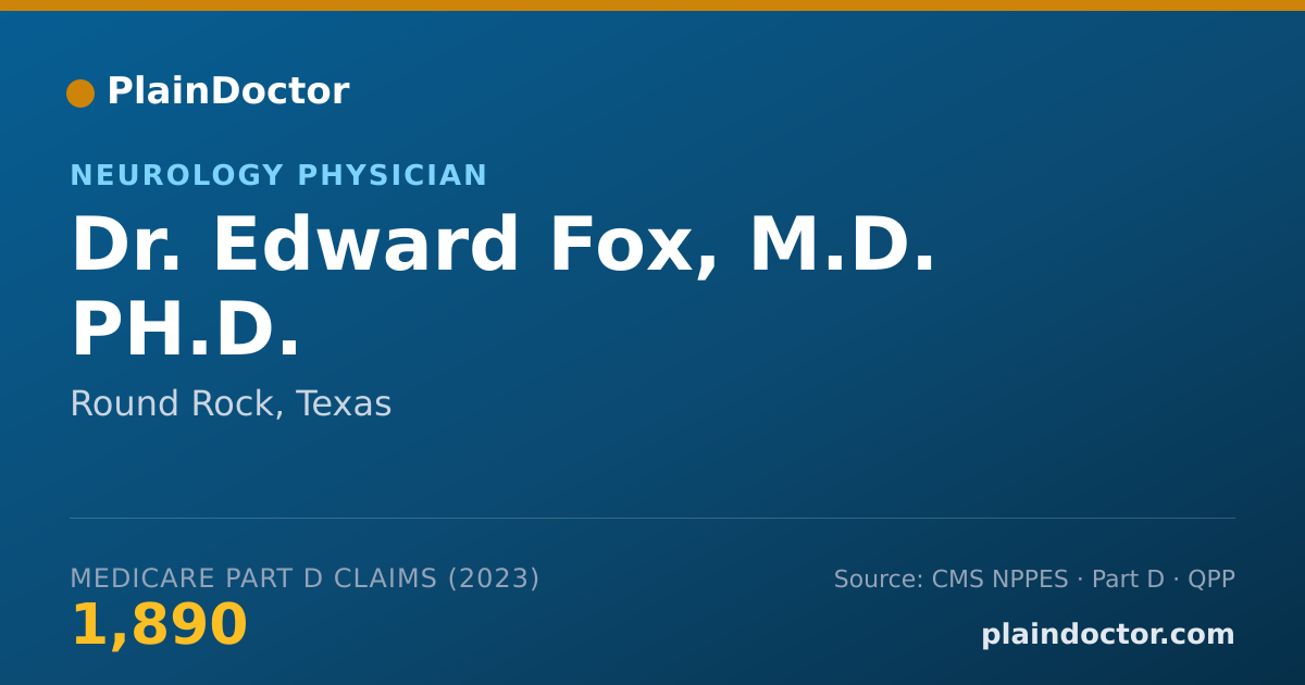 Shareable card for Edward Fox, M.D. PH.D. - Neurology Physician, Round Rock, TX