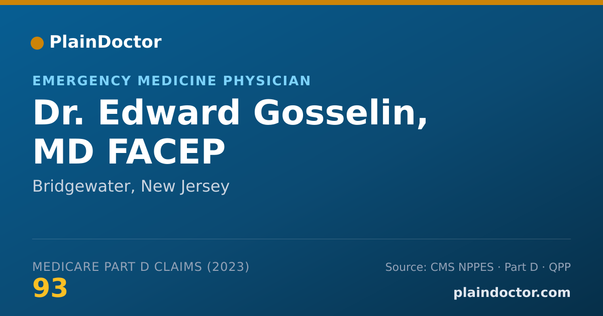 Shareable card for Edward Gosselin, MD FACEP - Emergency Medicine Physician, Bridgewater, NJ