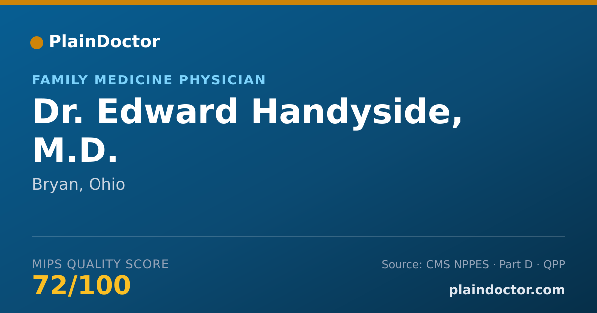 Shareable card for Edward Handyside, M.D. - Family Medicine Physician, Bryan, OH