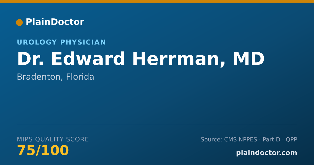 Shareable card for Edward Herrman, MD - Urology Physician, Bradenton, FL