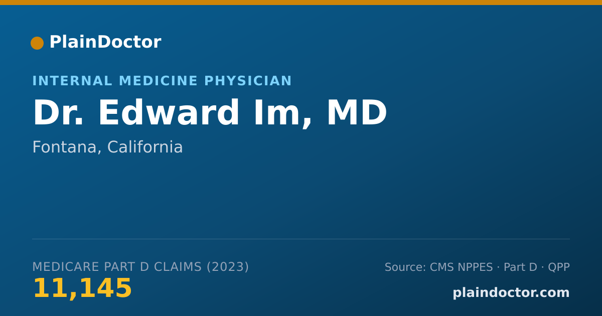 Shareable card for Edward Im, MD - Internal Medicine Physician, Fontana, CA