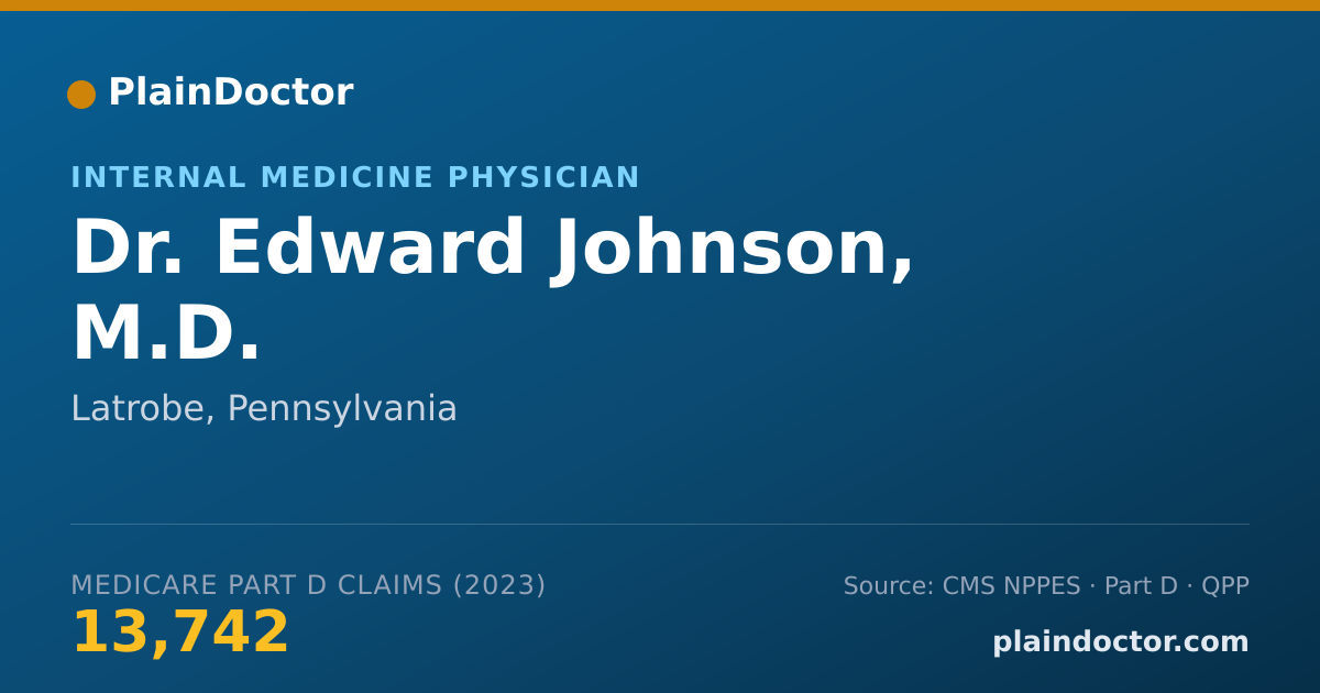 Shareable card for Edward Johnson, M.D. - Internal Medicine Physician, Latrobe, PA