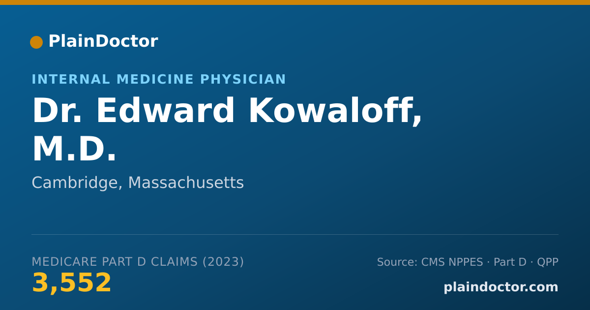 Shareable card for Edward Kowaloff, M.D. - Internal Medicine Physician, Cambridge, MA