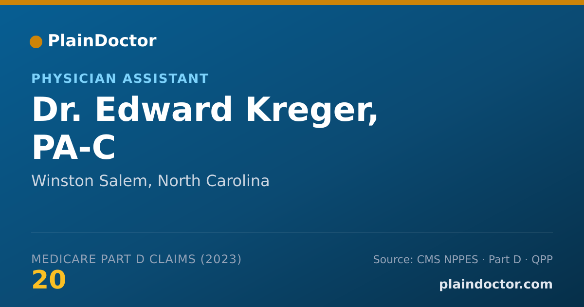 Shareable card for Edward Kreger, PA-C - Physician Assistant, Winston Salem, NC