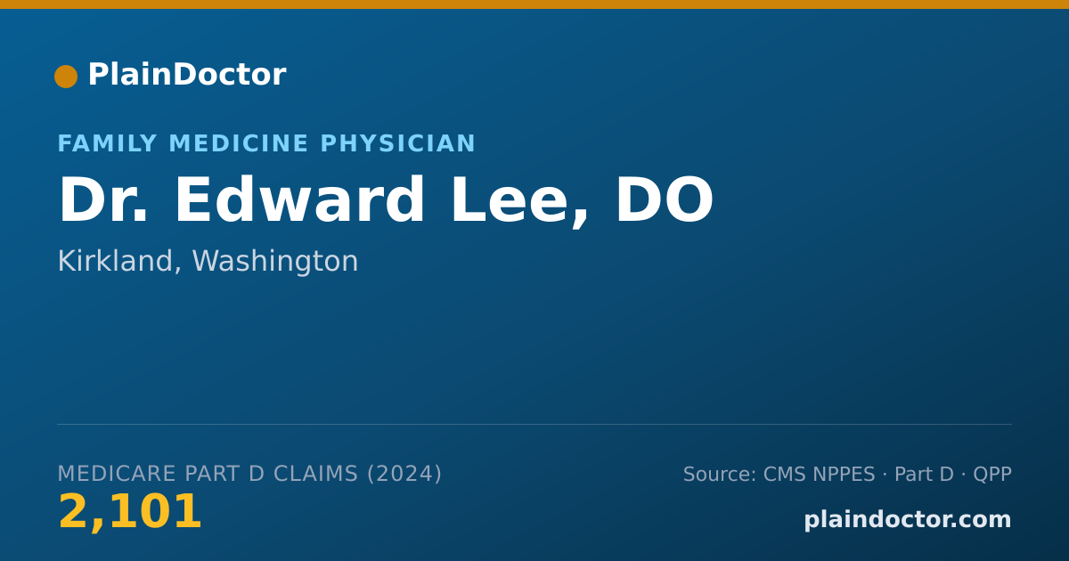Shareable card for Edward Lee, DO - Family Medicine Physician, Kirkland, WA