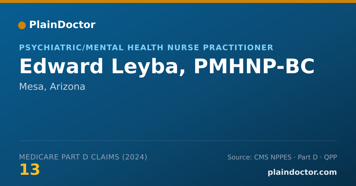 Shareable card for Edward Leyba, PMHNP-BC - Psychiatric/Mental Health Nurse Practitioner, Mesa, AZ