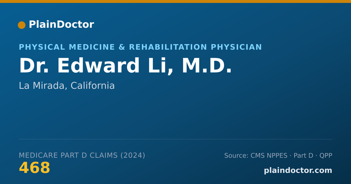 Shareable card for Edward Li, M.D. - Physical Medicine & Rehabilitation Physician, La Mirada, CA