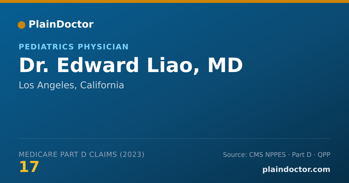 Shareable card for Edward Liao, MD - Pediatrics Physician, Los Angeles, CA