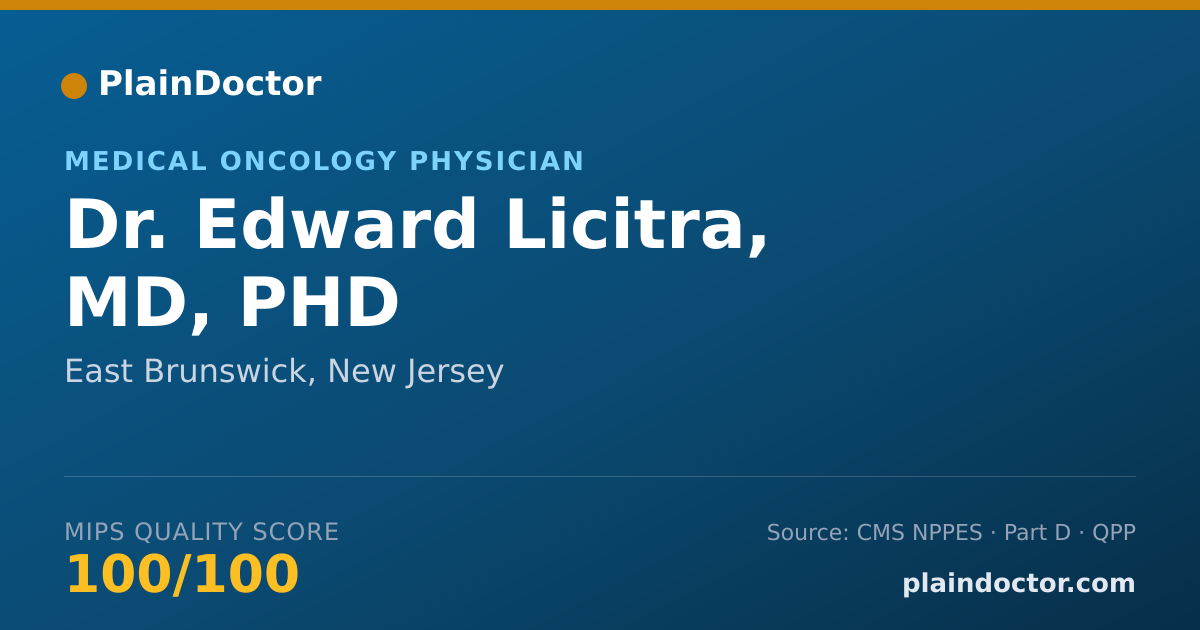 Shareable card for Edward Licitra, MD, PHD - Hematology & Oncology Physician, East Brunswick, NJ