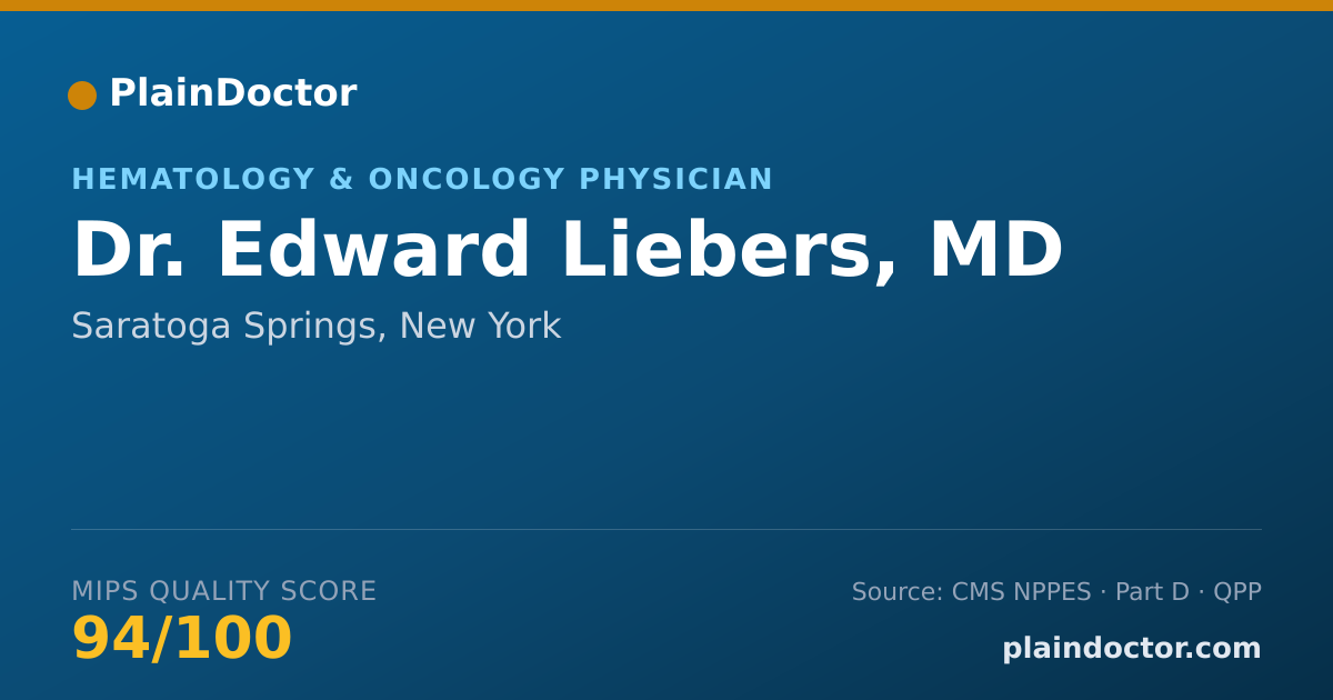 Shareable card for Edward Liebers, MD - Hematology & Oncology Physician, Saratoga Springs, NY