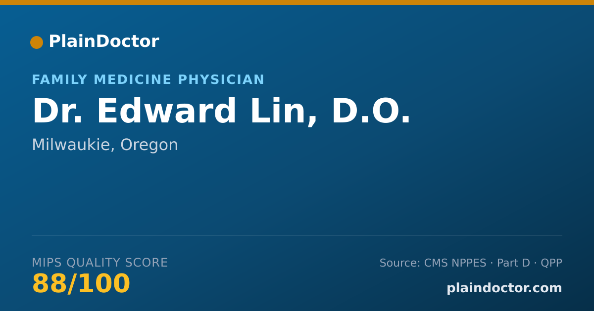 Shareable card for Edward Lin, D.O. - Family Medicine Physician, Milwaukie, OR