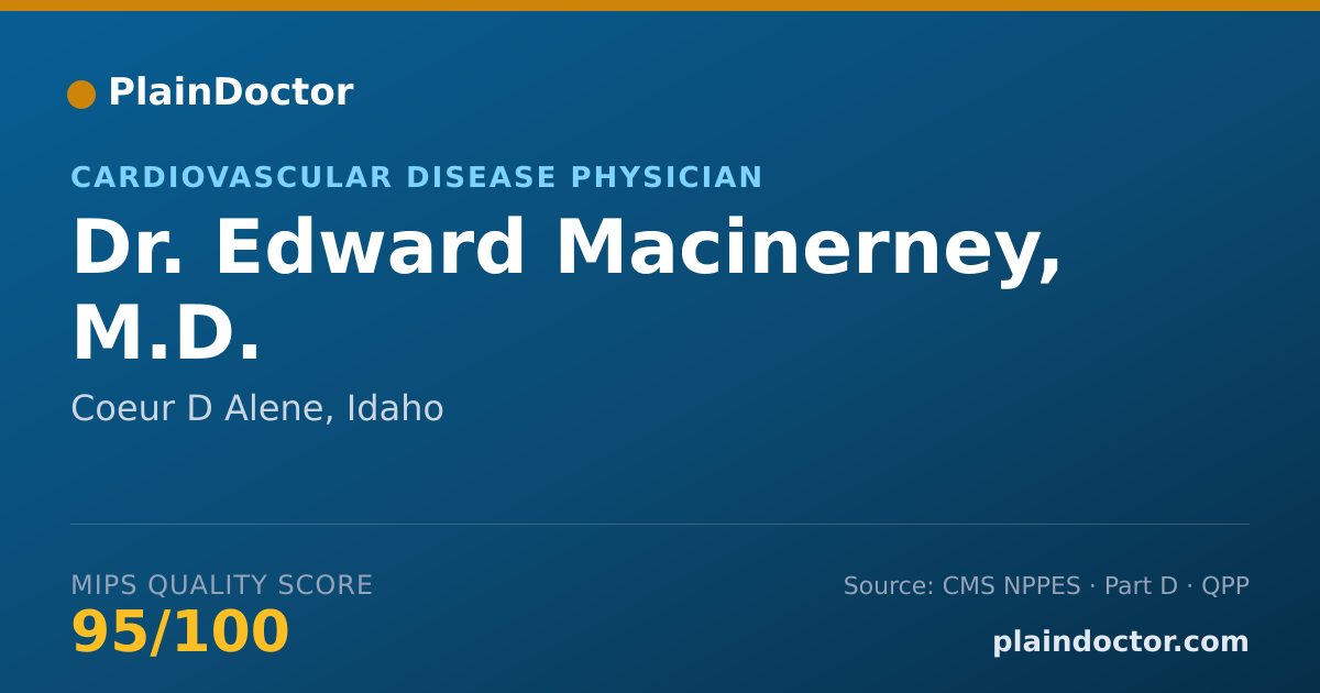 Shareable card for Edward Macinerney, M.D. - Cardiovascular Disease Physician, Coeur D Alene, ID