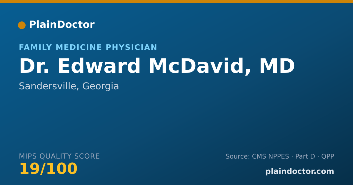 Shareable card for Edward McDavid, MD - Family Medicine Physician, Sandersville, GA