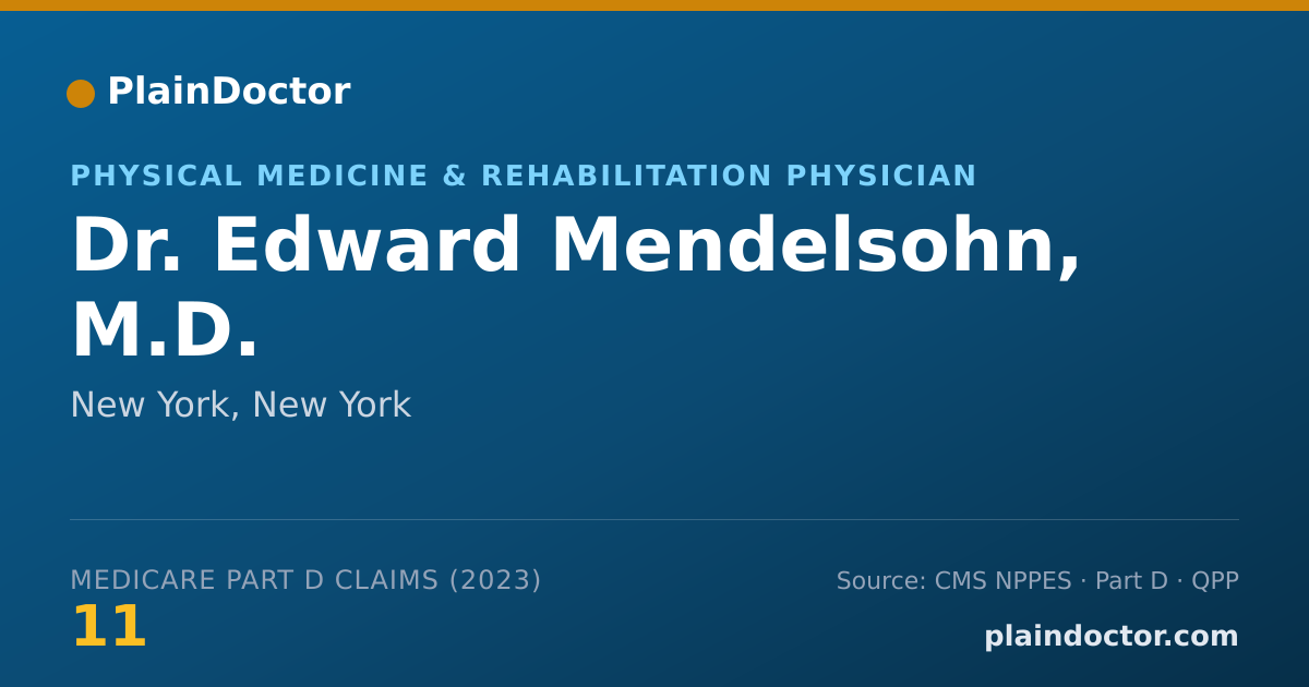 Shareable card for Edward Mendelsohn, M.D. - Physical Medicine & Rehabilitation Physician, New York, NY