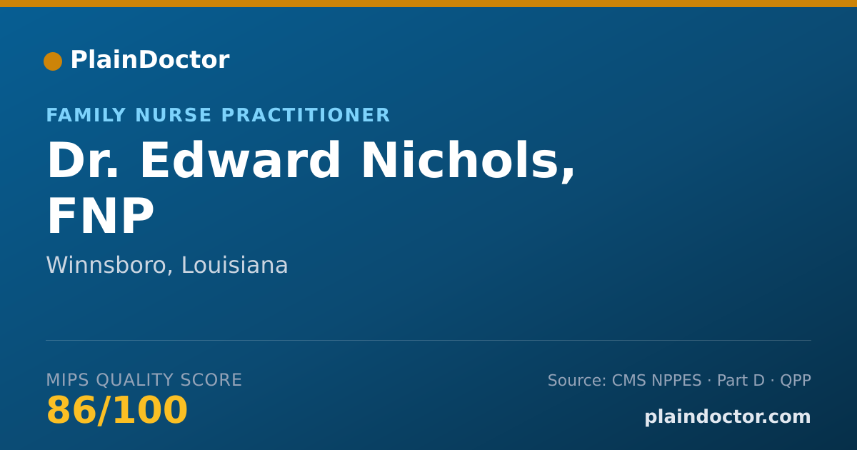 Shareable card for Edward Nichols, FNP - Family Nurse Practitioner, Winnsboro, LA