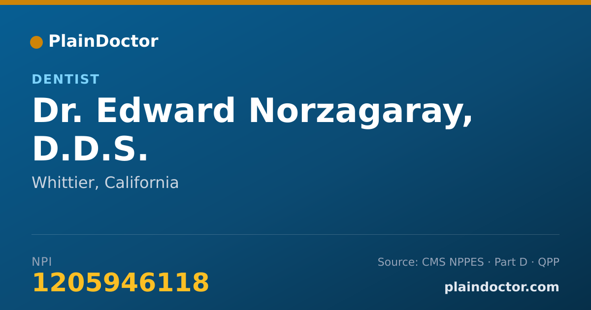 Shareable card for Edward Norzagaray, D.D.S. - Dentist, Whittier, CA